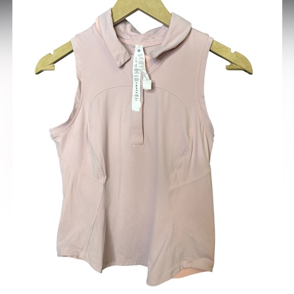 Lululemon | Blush Pink Sleeveless Collared Polo Tank Top | Size 4 - Picture 4 of 7